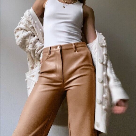 Wilfred Melina Pant - faux leather high rise in Constant Camel/Tan - Picture 2 of 9